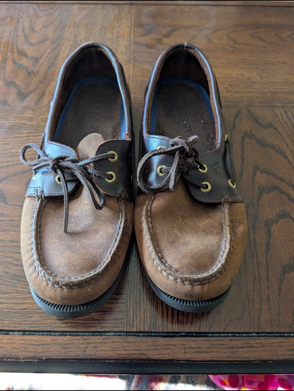 Sperry Two-Tone Brown Leather Boat Shoes